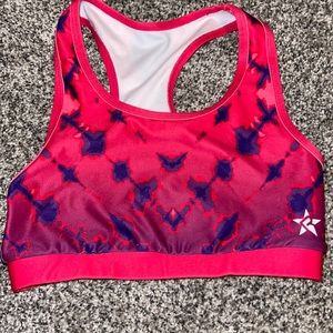 Rebel Athletic power pink tie dye sports bra